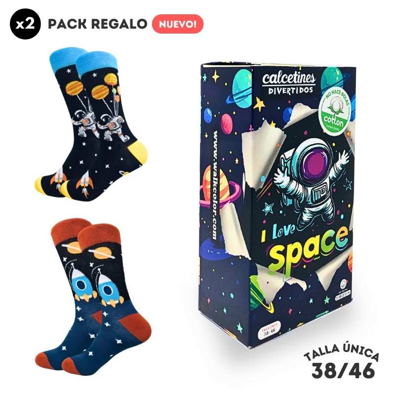 Pack (x2) – Calcetines Astronautas + Cohetes