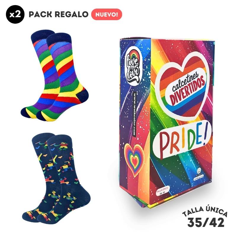 Pack (x2) – Rayas Arcoiris + Corazones