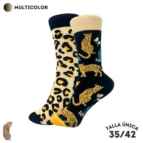 Calcetines Dispares Leopardos