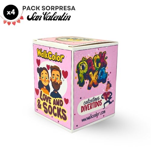 Pack (x4) San Valentín – Calcetines Divertidos Sorpresa