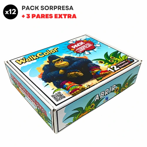 Pack (x12) – Calcetines Divertidos Sorpresa + 3 Pares Extra