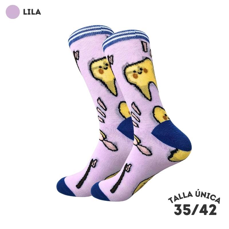 Calcetines Dientes Lila | WALKCOLOR