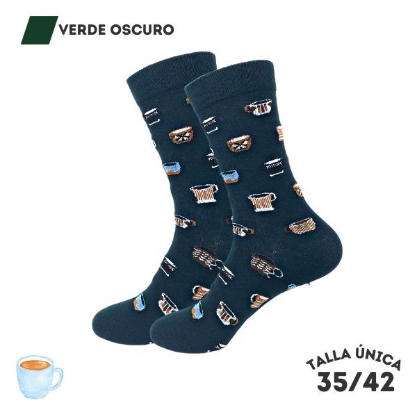 Calcetines Cafes Verde Oscuro - WALKCOLOR