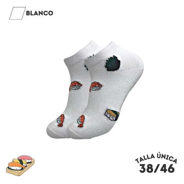 Calcetines Tobilleros Sushi Blanco - WALKCOLOR