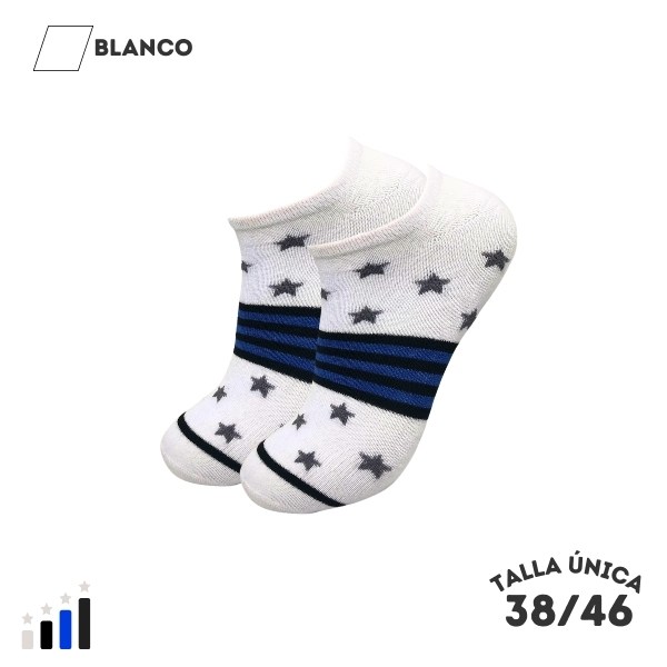 Calcetines Pinkies Estrellas Blanco - WALKCOLOR