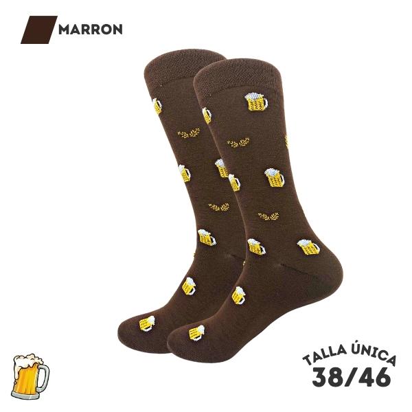 Calcetines Cervezas Marron - WALKCOLOR
