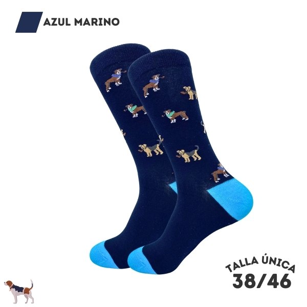 Calcetines Perros Azul Marino - WALKCOLOR