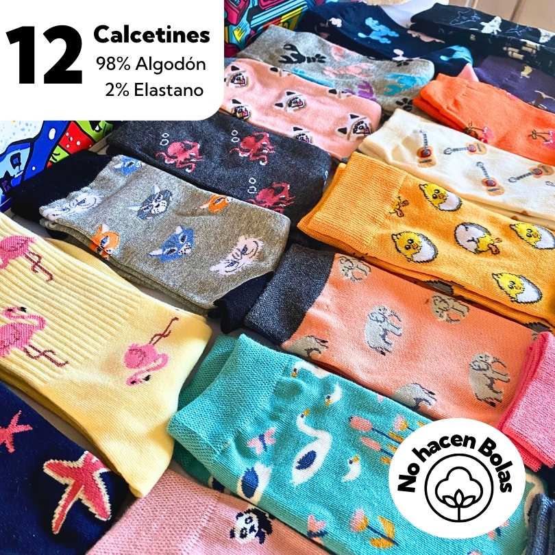 12 Calcetines Sorpresa que No hacen bolas