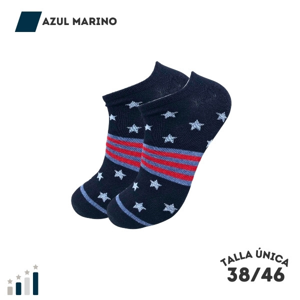 Calcetines Pinkies Estrellas Azul Marino - WALKCOLOR