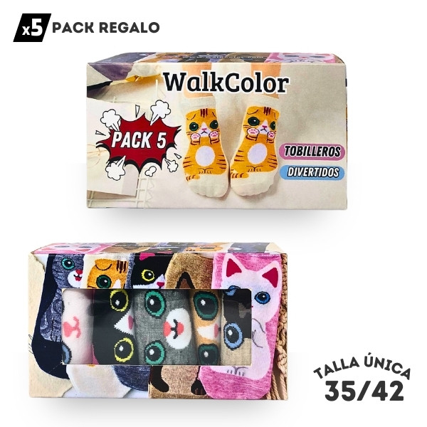 Pack Tobilleros Gatos - WALKCOLOR