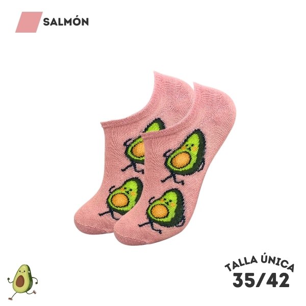 Calcetines Pinkies Aguacates Salmon - WALKCOLOR