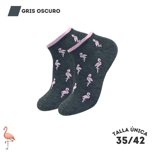 Calcetines Tobilleros Flamenquitos Gris