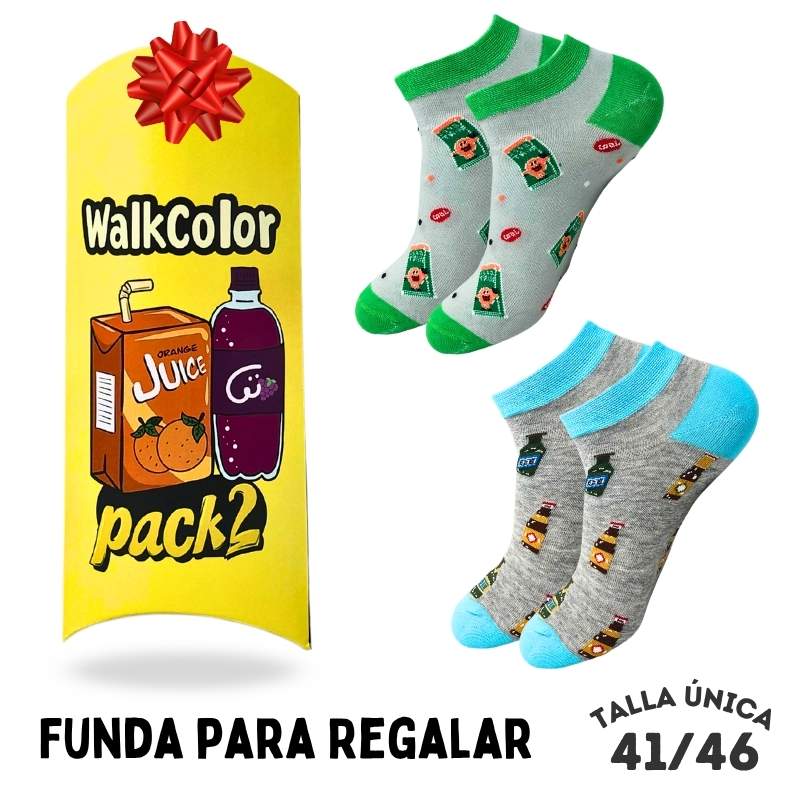Pack 2 Calcetines Tobilleros Bebidas