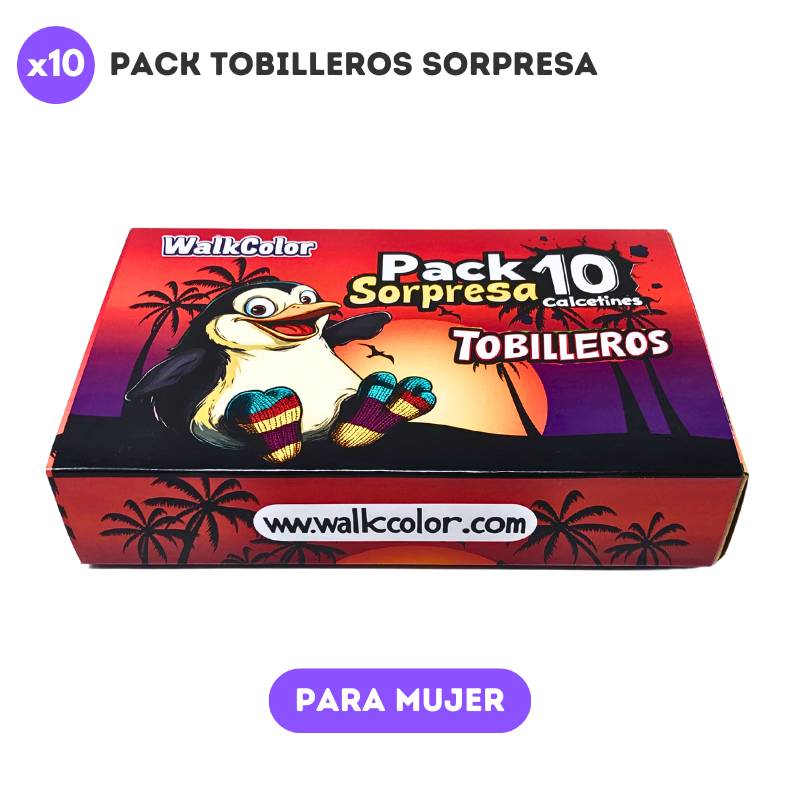 Pack Tobilleros de 10 Calcetines Sorpresa para Mujer